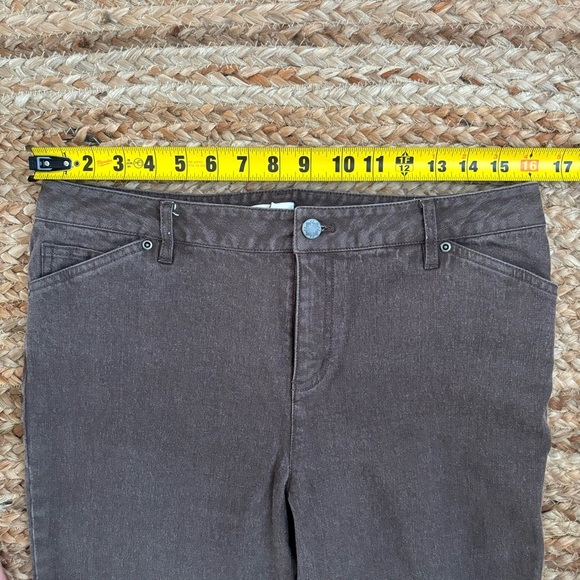 J Jill 12 Petite Brown Denim Straight Leg Pants - Picture 3 of 7